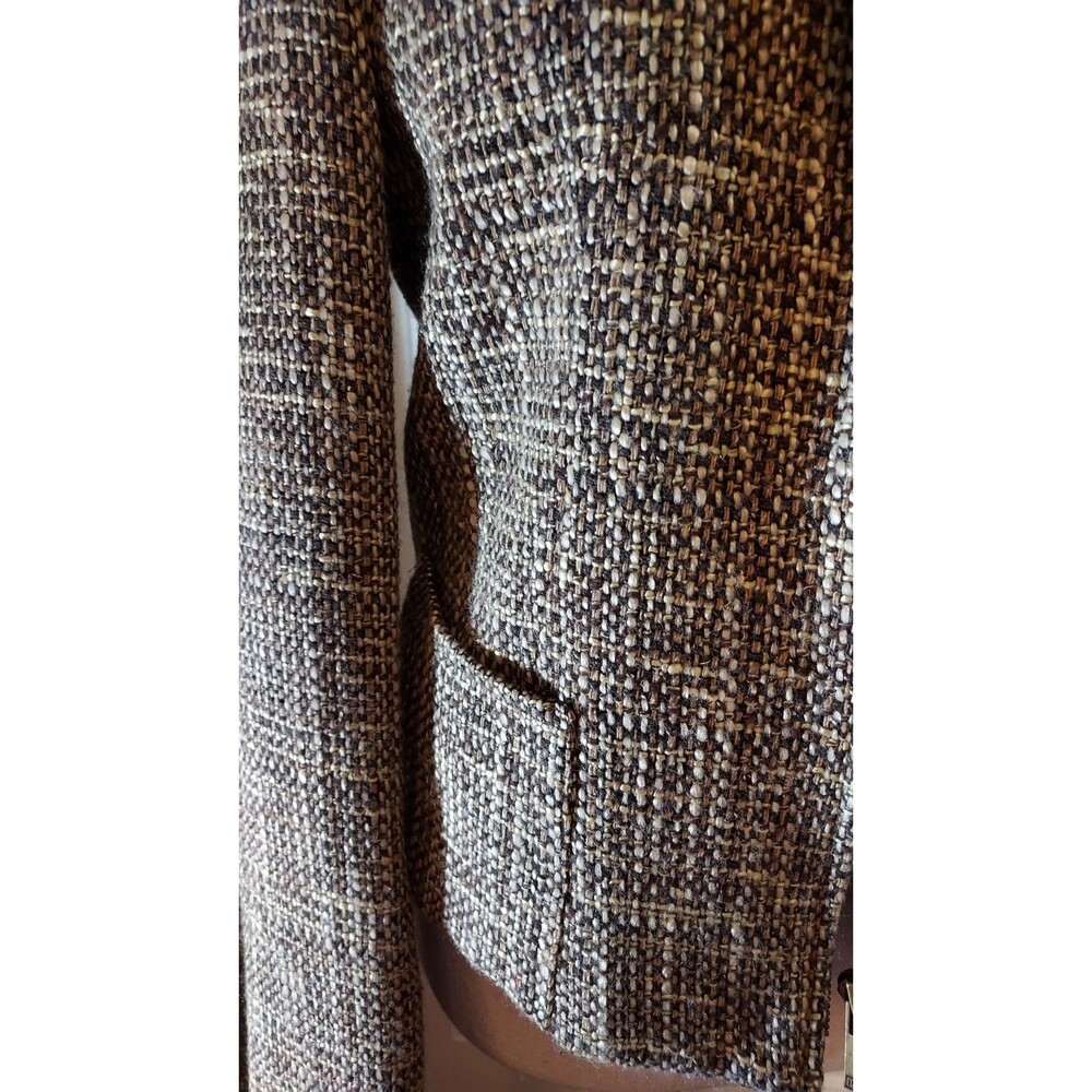 Jones New York Tweed Jkt 6P Petite Silk Wool Moto Blazer Academia Professional - Picture 2 of 8